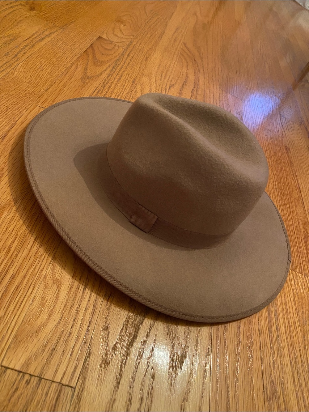 Wide Brim Felt Women’s Hat in Taupe